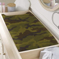 Brown Green Camouflage Print Changing Pad Cover