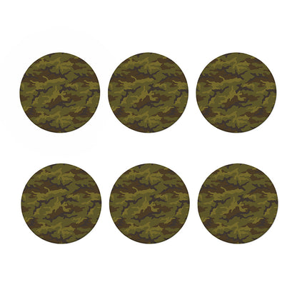 Brown Green Camouflage Print Coaster Set