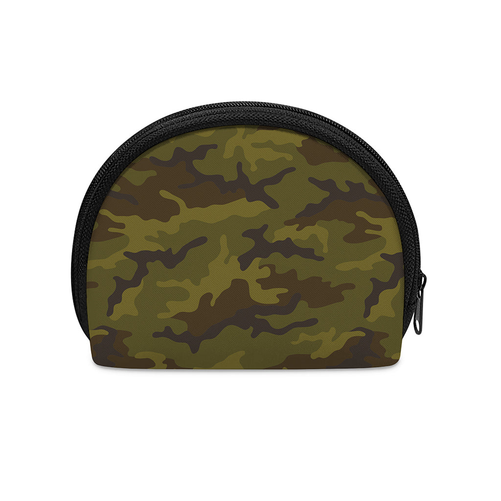 Brown Green Camouflage Print Coin Purse