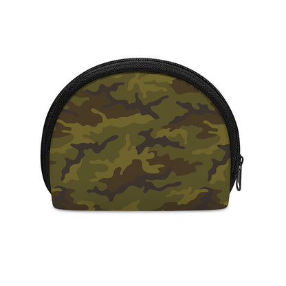 Brown Green Camouflage Print Coin Purse