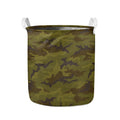 Brown Green Camouflage Print Collapsible Laundry Basket