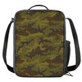 Brown Green Camouflage Print Crossbody Lunch Bag