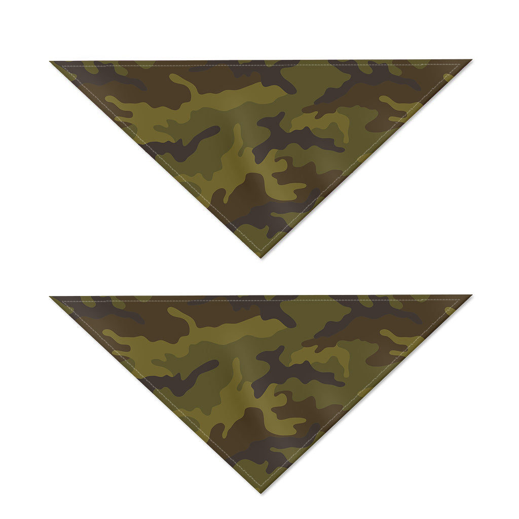 Brown Green Camouflage Print Dog Bandana