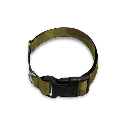 Brown Green Camouflage Print Dog Collar