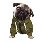 Brown Green Camouflage Print Dog Zip Up Hoodie