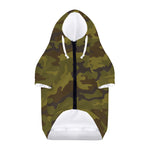 Brown Green Camouflage Print Dog Zip Up Hoodie