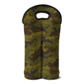 Brown Green Camouflage Print Double Neoprene Wine Tote