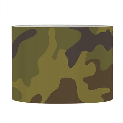 Brown Green Camouflage Print Drum Lamp Shade