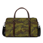 Brown Green Camouflage Print Duffle Bag
