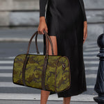 Brown Green Camouflage Print Duffle Bag