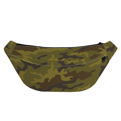 Brown Green Camouflage Print Fanny Pack
