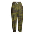 Brown Green Camouflage Print Fleece Lined Knit Pants