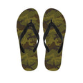 Brown Green Camouflage Print Flip Flops