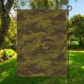 Brown Green Camouflage Print Garden Flag