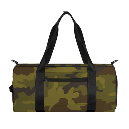 Brown Green Camouflage Print Gym Bag