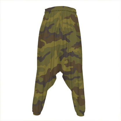 Brown Green Camouflage Print Hammer Pants