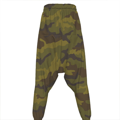 Brown Green Camouflage Print Hammer Pants