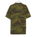 Brown Green Camouflage Print Hawaiian Shirt