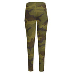 Brown Green Camouflage Print High-Waisted Pocket Leggings