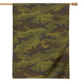 Brown Green Camouflage Print House Flag