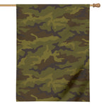 Brown Green Camouflage Print House Flag