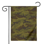 Brown Green Camouflage Print House Flag
