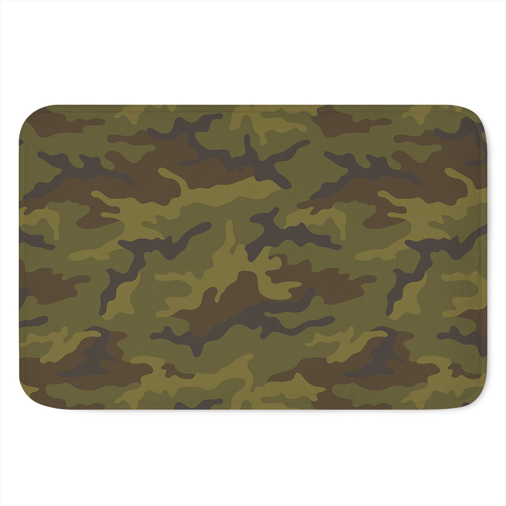 Brown Green Camouflage Print Indoor Door Mat