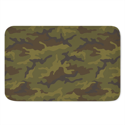 Brown Green Camouflage Print Indoor Door Mat