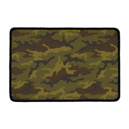Brown Green Camouflage Print Kitchen Mat