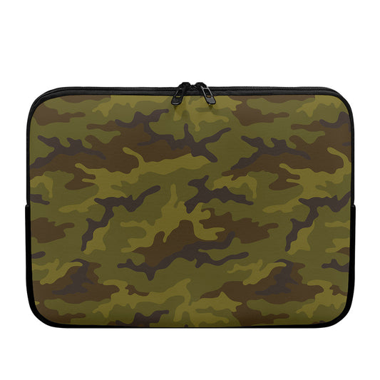 Brown Green Camouflage Print Laptop Sleeve