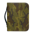 Brown Green Camouflage Print Leather Bible Cover