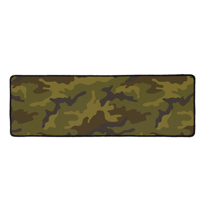 Brown Green Camouflage Print Long Kitchen Mat