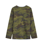 Brown Green Camouflage Print Long Sleeve Short Coat