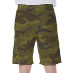 Brown Green Camouflage Print Men's Beach Shorts