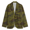 Brown Green Camouflage Print Men's Blazer