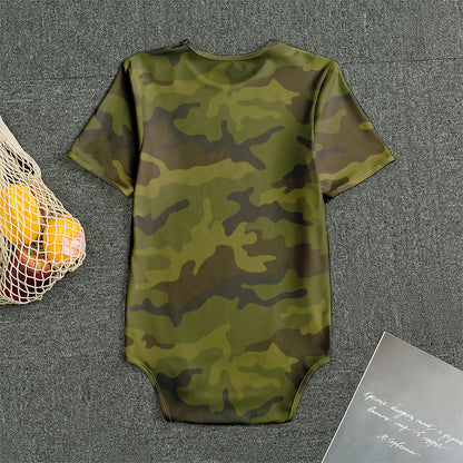 Brown Green Camouflage Print Men's Bodysuit