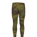 Brown Green Camouflage Print Men's Leggings