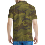 Brown Green Camouflage Print Men's Polo Shirt