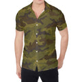 Brown Green Camouflage Print Men's Shirt
