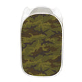 Brown Green Camouflage Print Mesh Laundry Hamper