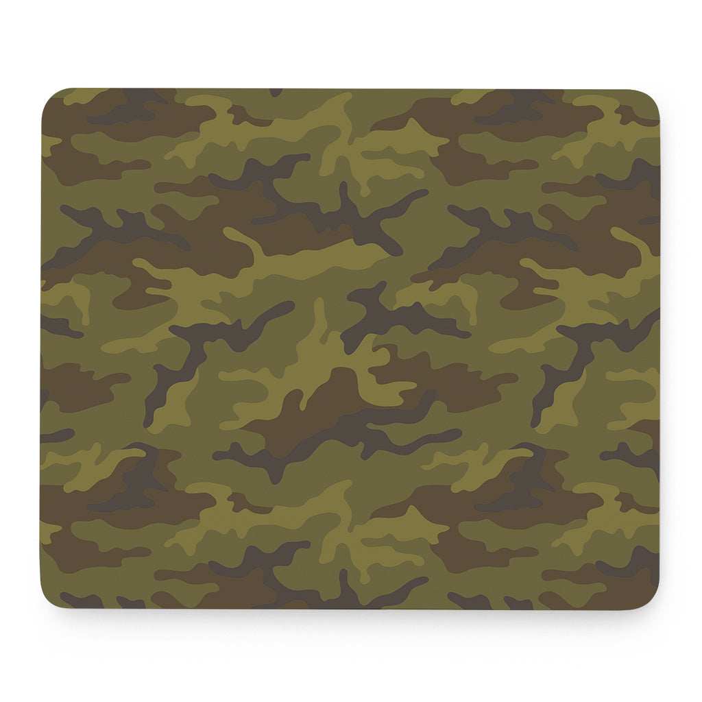 Brown Green Camouflage Print Mouse Pad