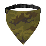 Brown Green Camouflage Print Over The Collar Dog Bandana