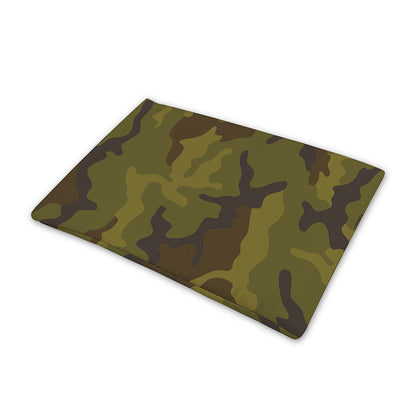 Brown Green Camouflage Print Pet Cooling Mat Cover