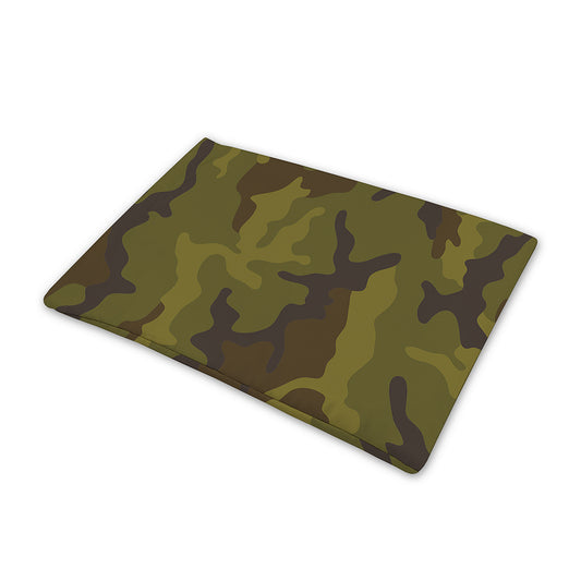 Brown Green Camouflage Print Pet Cooling Mat Cover