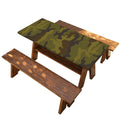 Brown Green Camouflage Print Picnic Table Cover