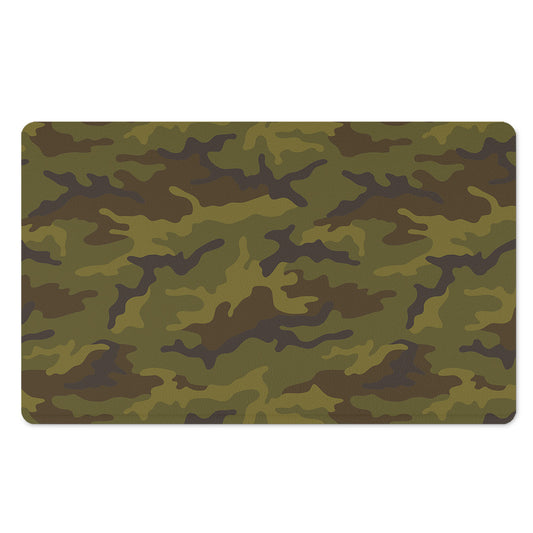 Brown Green Camouflage Print Polyester Doormat