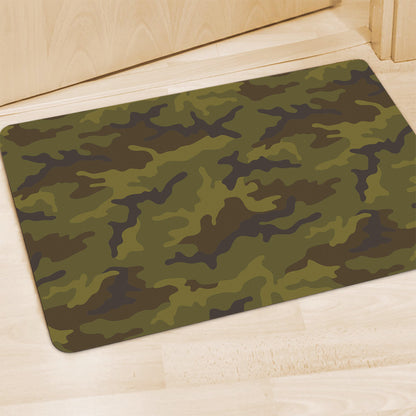 Brown Green Camouflage Print Polyester Doormat