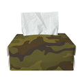 Brown Green Camouflage Print Rectangle Tissue Box Cover