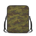 Brown Green Camouflage Print Rectangular Crossbody Bag