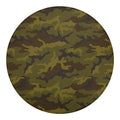 Brown Green Camouflage Print Round Blanket